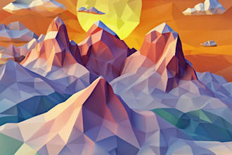 create any geometric low poly illustration within 24 hours