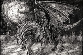 draw fantasy or dark creepy horror art illustration