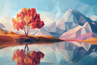 do a detailed geometric low poly animal vector illustration
