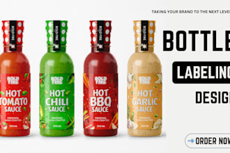 do bottle label design can label, mailer box design cosmetic product packaging