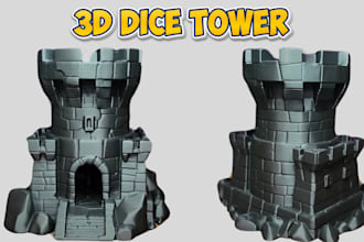 sculpt 3d dice tower 3d miniature tabletop dnd for 3d printing
