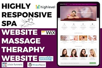 design spa website wellness skincare beauty care website massage therapy website