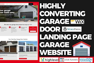 design garage door landing page garage cleaning website garage repair website
