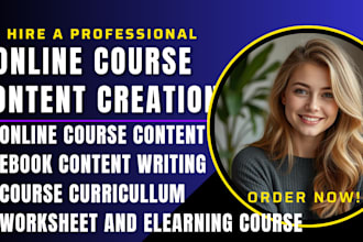 create online course script content, training manual, lesson plan curriculum