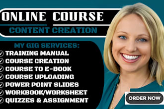 create online course content, lesson plan and worksheets