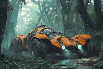 do the 2d concept art environment props scifi vehicle