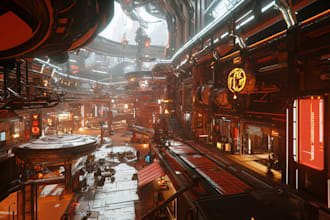 do futuristic cyberpunk city and sci fi concept art