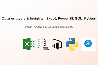 analyse data in excel, power bi, sql, python, alteryx