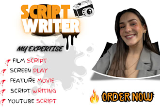 do movie script writing, feature movie script, scriptwriter, screenplay writer