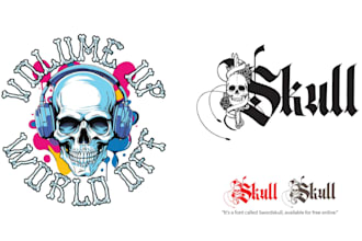 make custom tattoo skull graffiti logo