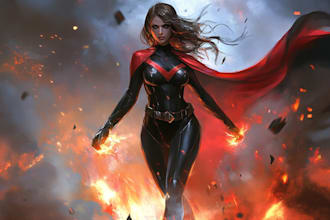 create concept art superhero character design for comics