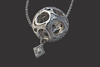 create a custom 3d jewelry design, cad model, and stl file for 3d printing