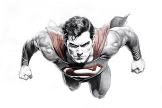 draw superhero character for you