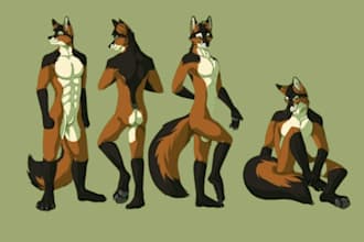 draw furry reference sheet nsfw sfw fursona ref sheet anime oc