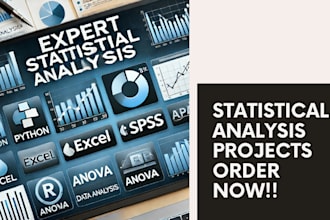 conduct statistical analysis with reports using python, excel,r,spss anova