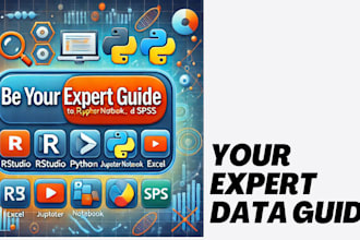 be your expert guide to r, rstudio, python, jupyter notebook, excel, and spss