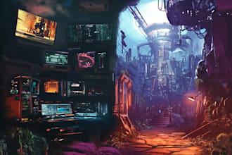 draw a magical environment concept art design