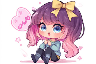 draw cute chibi character for any purposes