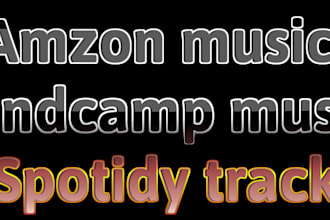 promote amazon music, spotify tracks, bandcamp promotion