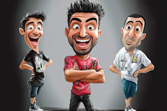 draw cool cartoon caricature for you
