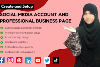 create and setup social media account and business page