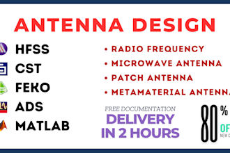 design antenna rf microwave in cst and hfss in 2 hours