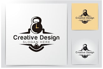 do minimalist fight gym physical fitness logo design