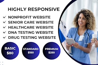 dna testing website, home care website, senior care, nonprofit website