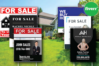 design modern real estate yard sign, signage, billboard, banner