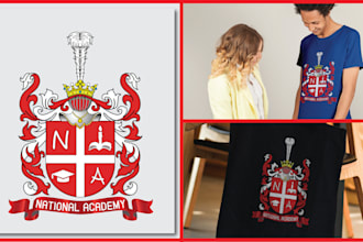design family crest coat of arm heraldic emblem luxury detailed family logo