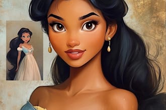 paint your cartoon portrait in disney style