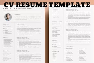 create professional resume templates, CV layouts and job application designs