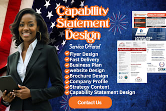 design federal capability statement bid proposal for government contractor