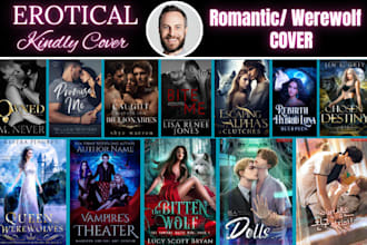 design erotica romance book cover, werewolf, vampire, bl novel book cover design