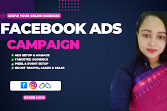 setup and manage facebook ads campaign service with targeted audience