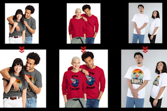 create HD model realistic lifestyle t shirt hoodie sweatshirt apparel mock up