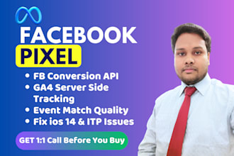 setup meta pixel facebook conversion api and ga4 server side tracking with GTM