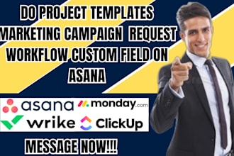 do project templates marketing campaign request workflow custom field on asana