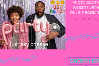 design photo booth website backyard glamping  party rental with online booking