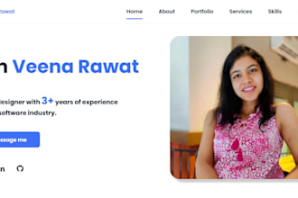 design a professional portfolio landing page website