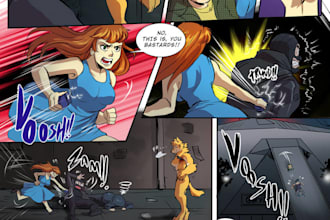 draw nsfw or sfw comic, comic panel, superhero, comic strip, webtoon or webcomic