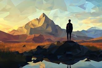 draw low poly art from your photo in 48 hours