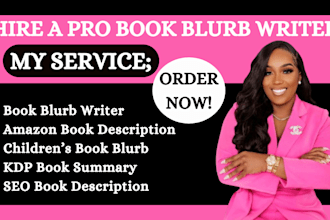 ghostwrite catchy bio, book blurb, book summary, book description, amazon kindle