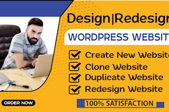 build, revamp, create wordpress website design, redesign, website development