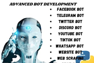 develop youtube bot, livestreaming bot tiktok bot instagram api bot twitter bot