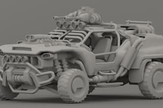 carve 3d buggy vehicle for printing,car part model,bumper,truck,zbrush sculpture