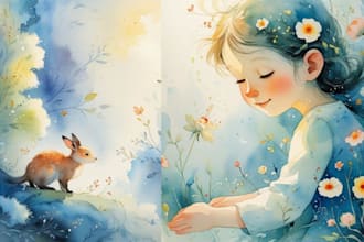 draw children story book illustration watercolor and children picture book