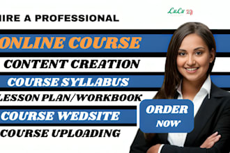 create online course content, script, lesson plan, syllabus, workbook, worksheet