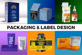 do awesome product packaging design, label design and box design