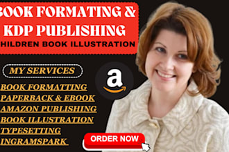 amazon kdp spanish book formatting, publishing and children book illustration